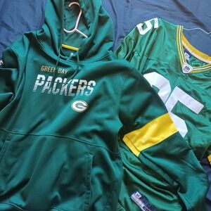 100th Anniversary Green Bay Packers hoodie 2XL with free Greg Jennings jersey 54